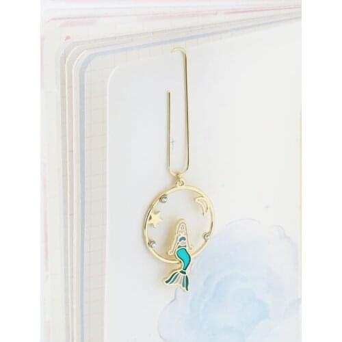 TUTU Chinese Retro Carving Style Paper Clip School Office Supply Metal Plating Rose Gold Paper Clip Gift Stationery H0527