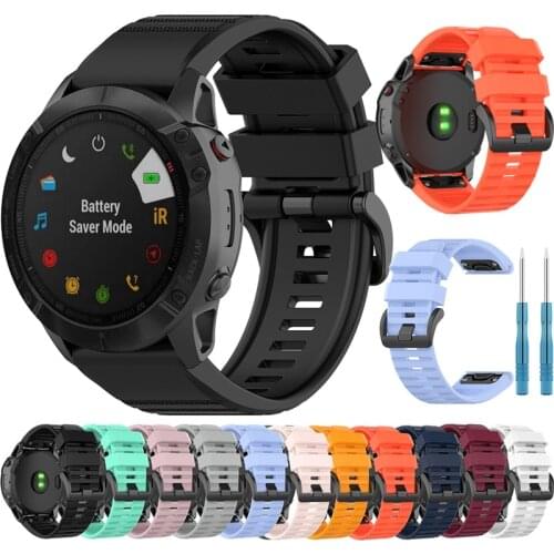 Sport Silicone 22mm Watchband For Garmin Fenix 5 Plus 6 Pro Easy Quick Release 26mm Bracelet For 5X Plus/6X Pro 3 HR Wrist Strap