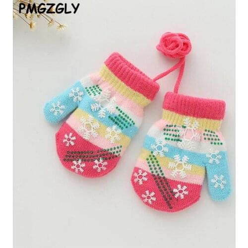 Warm Knitted Baby Winter Gloves Snow Thick Toddler Boy Girls Mittens Children Full Finger Gloves Baby Accessories Baby Glove