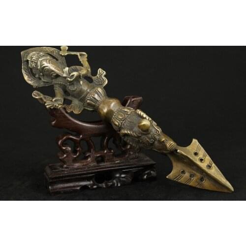 Decoration bronze factory Pure Brass Antique Chinese Old Copper Collectable Handwork Elephant God Amulet Auspicious Statue