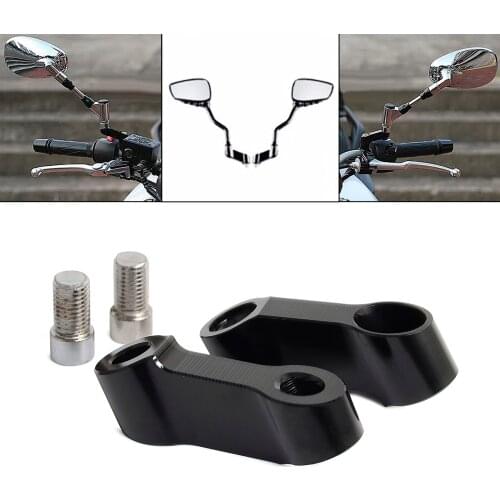 Motorcycle Scooter M8 x 1.25 Mirror Risers Adapters Mount Extenders Clockwise Pair 8mm CNC Mirror Mounts Extenders Adapters Ris
