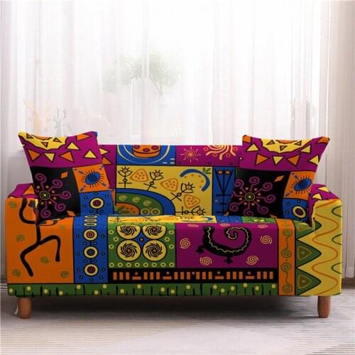 Vintage All Season Universal Slipcovers 3D Digital Printing All-inclusive High Elastic Sofa Cover Dust Proof Stretch Couch Cover