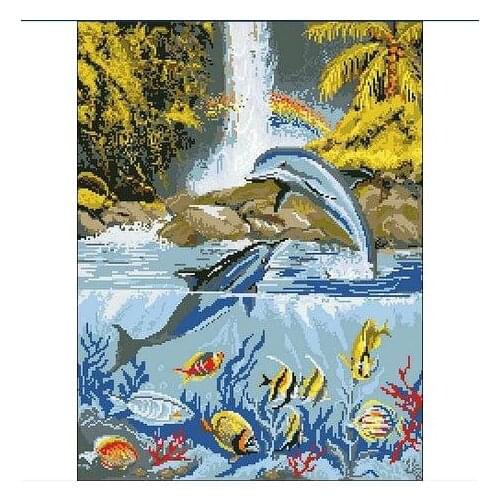 Embroidery Package Hot Sell Best Quality Cross Stitch Kits Dolphins Couples Free Shipping
