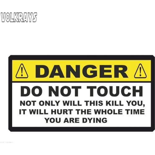 Volkrays Funny Car Sticker Danger Not Only Will This Kill You Accessories Reflective Waterproof Sunscreen Vinyl Decal,6cm*13cm