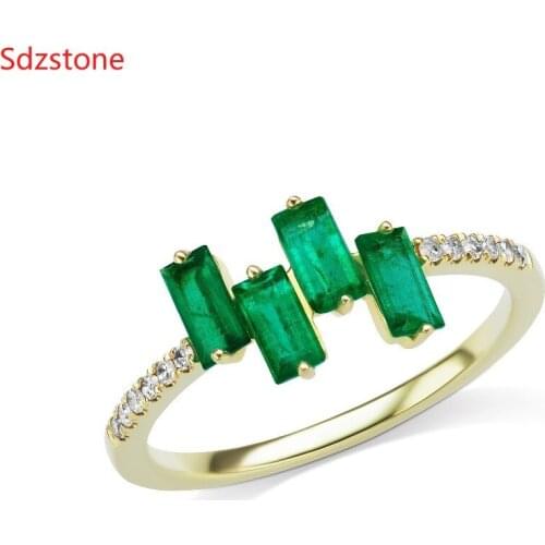 Thin Baguette T pinky Ring Engagement Handmade colorful cz Stone Rings For Women Fashion Finger elegant gold color Wedding ring