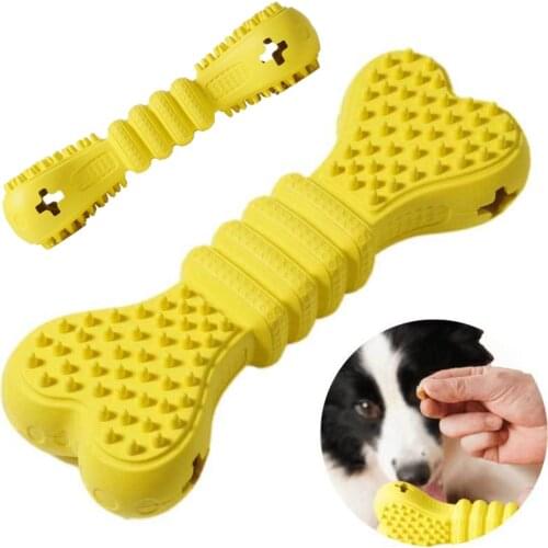Rubber Dog Chew Toy for Large Medium Dogs Bite Resistant Pet Products with Leakage Funny Puppy Accessories Cute Bone Dog Stuff