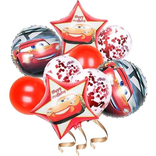 1 set Disney McQueen car Baby Shower Birthday party Birthday Decoration Latex Balloon kid toy 16inch Red number Balloons