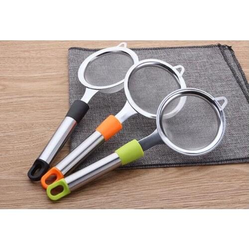 1PC Random Color Stainless Steel Wire Fine Mesh Oil Strainer High Quality Flour Sifter Sieve Colanders DIY Kitchen Tools KX 234