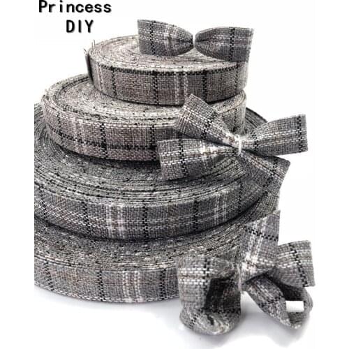 5M/Lot 20mm Soft Check Plaid Stripe Cotton Jute Ribbon 3/4'' Folded Fabric Layering Tape DIY Bow Handmade Craft Decorate Materia