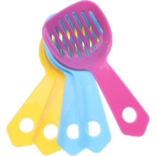 5x Plastic Litter Scoop Small Pet Hamster Squirrel Sand Waste Scooper Shovel Cleaning Tool ( Random Color )
