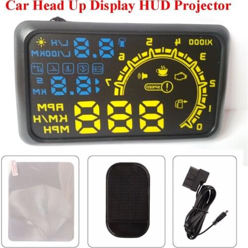 ActiSafety 4C 5.5" Car Head up Display OBD2 Windshield Projector Self-adaptive Car Fuel Parameter Display Speeding Warning HUD