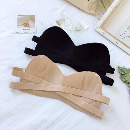 Summer Strapless Women Bras Back Bandage Design Sexy Chest Tops Wire Free Soft Breathable Brassiere Solid Invisible Bra S1260