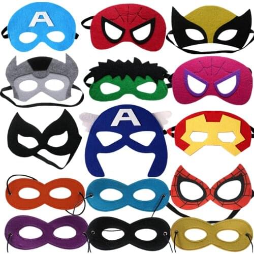 Halloween Childrens Role Playing Superhero Spiderman Hulk Captain America Mask/Birthday Party Costume/Christmas/Party Gifts