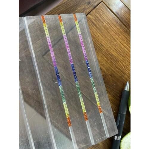 Pirmiana Princess Cutting 3x3mm Natural Colors Sapphire Rainbow Gemstone About 11.2-11.8ct/Line for Jewelry Making Diyjewelry