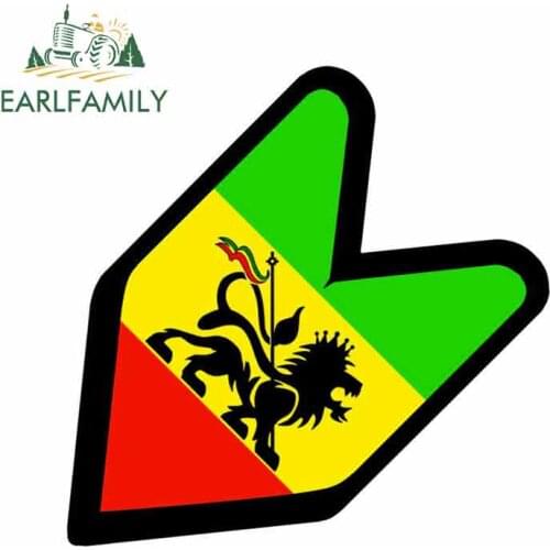 EARLFAMILY 13cm x 12.7cm JDM WAKABA BADGE RASTA RASTAFARI Car Decal Flag Not Vinyl Car Sticker