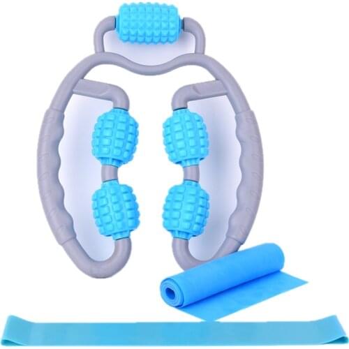 5 Ball Surround Leg-clamping Yoga Massager Set Yoga Resistance Band Elastic Ring Pull Towel Exercise Hip Circumference Band