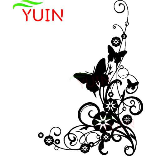 Butterfly and Flower Bow Elegant Car Applique Fashion Decoration PVC Waterproof Sunscreen Sticker Can Be Customized Color