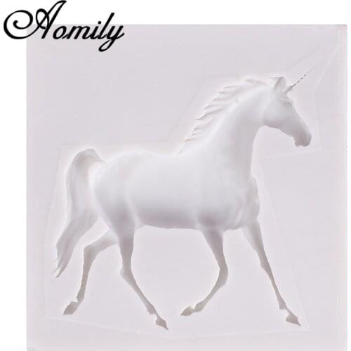 Aomily Unicorn Horse Fondant Bakeware Mold for Cake Decorating Silicone Ice Cube Molds Jelly Sugar Craft Chocolate Moulds Tools