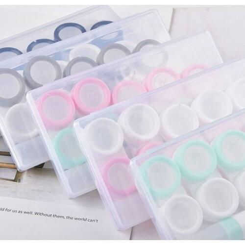 5pairs Contact Lens Box Holder Portable Small Lovely Clear Eyewear Bag Container Contact Lenses Soak Storage Case Holder