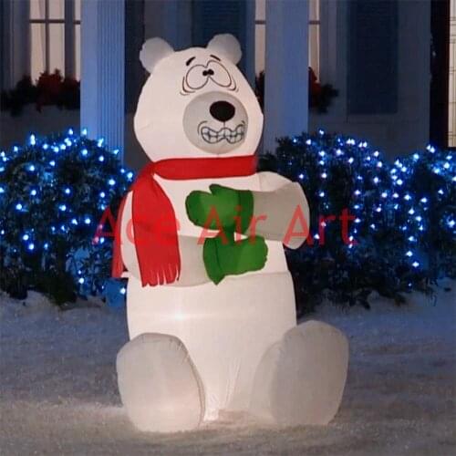 Outdoor giant Christmas inflatable shivering polar bear for advertising