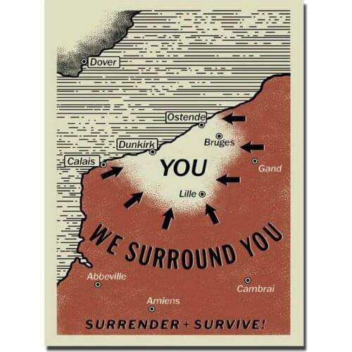 Hot New Dunkirk Map 2017 Movie Film-Silk Art Poster Wall Sticker Decoration Gift