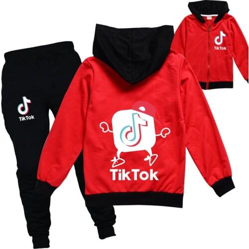 TIK TOK Boys Clothing Sets Kids Spring Autumn Cotton Long Sleeve Hoodie+Pants 2Pcs Suit Children Clothes Set 2-16year