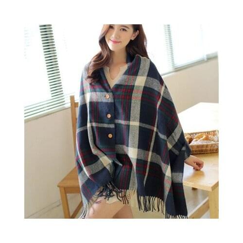 Korean Cashmere Plaid Scarf Shawls and Wraps Infinity Scarf Scarfs for Ladies 200*60CM