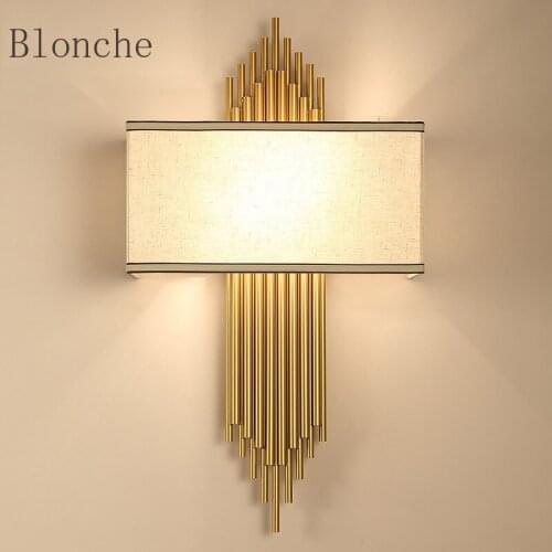 Nordic Modern Gold Wall Lamp Led Sconces Luxury Wall Lights for Living Room Bedroom Bathroom Home Indoor Lighting Fixture Decor