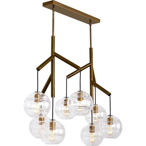 NdelierNordic minimalist living room glass molecular chandelier post-modern bedroom restaurant clothing store magic beans