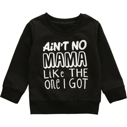 New Childrens Pullover Toddlers Round Neck Long Sleeve Lettered Words Printed Sweater Kids Top