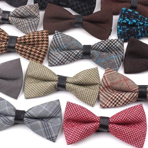 New Cotton Bow Tie Classic Plaid Bowtie For Men Women Business Wedding Bowknot Adult Mens Bowties Cravats Yellow Red Tie
