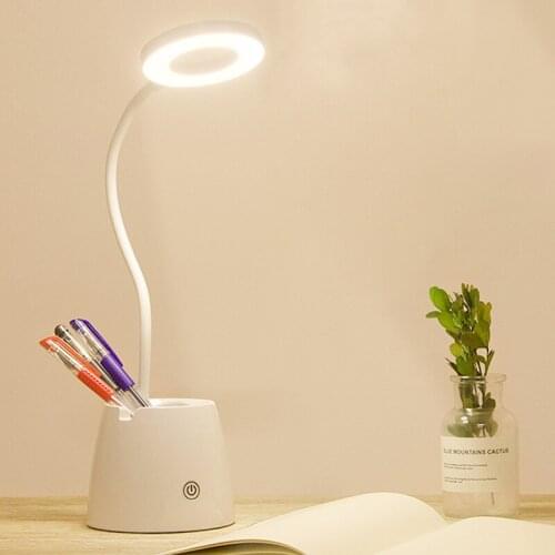 Rechargeable LED Desk Lamp Touch Dimming Adjustment Table Lamp for Children Kids Reading Study Bedside Bedroom Living Room