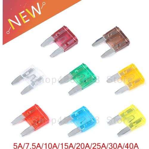 20pcs Mixed Mini Blade Fuse Zinc Alloy and Plastic Material 5A 7.5A 10A 15A 20A 25A 30A 40A AMP Set For Auto Car Truck