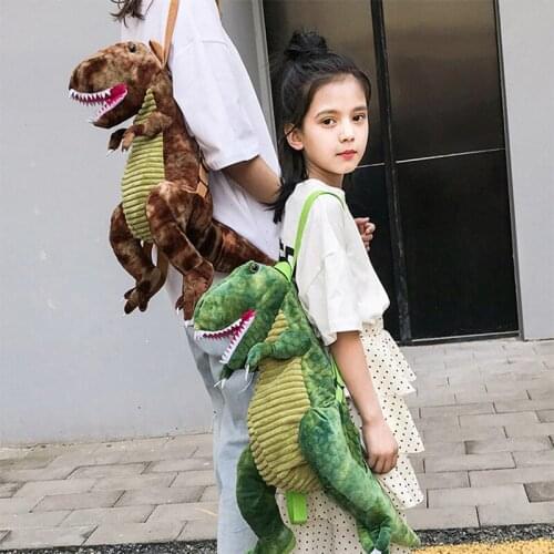Doll Plush Bag 3D Dinosaur Baby Backpack Boy Girl Cute Animal Dinosaur Bag Toy Holiday Birthday Gift Bag Personalized Toys