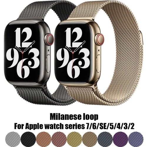 Stainless steel strap for apple watch 6/SE/5/4/3/2/1 milanese loop watchband for iwatch apple watch band 44mm 40mm 42mm 38mm