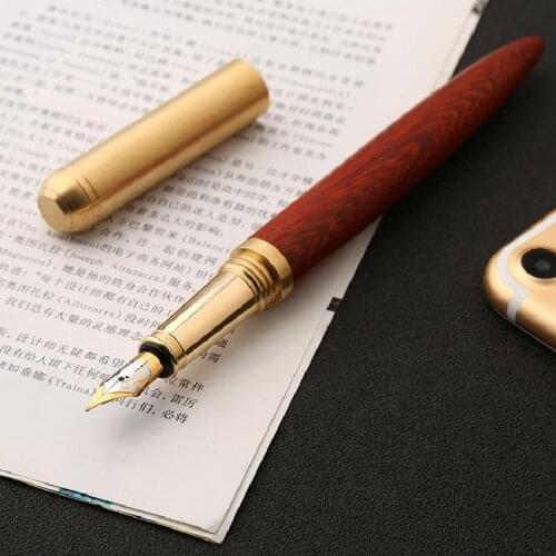 Songs Pen Zhuang Brass Sandalwood Business Pen Sign Pen Creative Personalized Advertising Pen School Office Collection Gifts