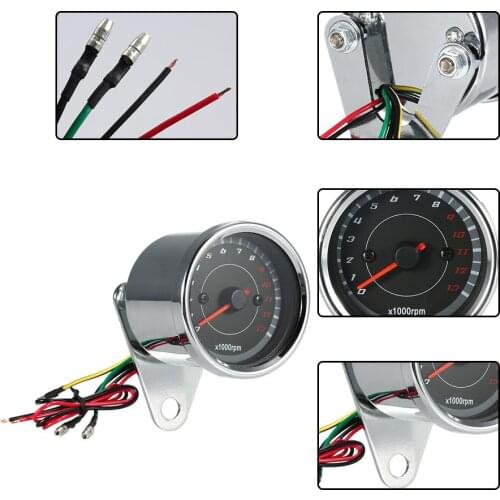 12V Universal Motorcycle Tachometer Meter LED Backlight 13K RPM Shift Motorbike Accessories
