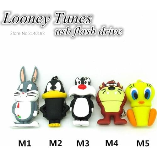 Daffy Duck /Bugs Bunny/Crow Lion/Tweety Bird pen drive 4G8G16G32G cat USB Flash Drive U Disk Pendrive Memory Stick gift lanyard