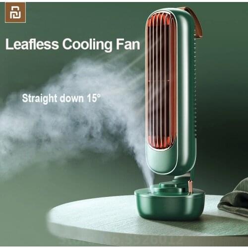 New Mini Tower Fan USB Office Desktop Mute Air Conditioner Humidifier Spray Air Cooler Fan Portable Leafless Cooling Fan