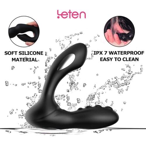 Vibrating Remote Control Prostate Massager Men Anal Plug Vibrator Waterproof Delay Ejaculation Ring Silicone Sex Toys for Adult