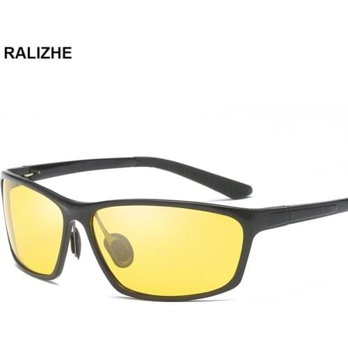 High Quality Night Vision Glasses Men Aluminium Magnesium Frame Polarized Goggles For Car Driver Driving Sports Anti Glare UV400