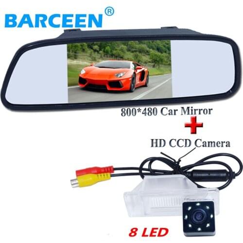 Factory selling 5" car rear monitor with car reversing camera 8 led lights for NISSAN QASHQA/ X-TRAI for Peugeot 307 Hatchback