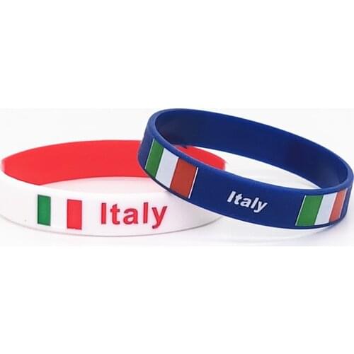 1pc Italy Flag Bracelet Women Men Friendship Wristband Sports Motivational Silicone Wrist Band Italia Rubber Bangle Accessories