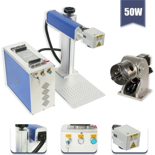 150x150mm Detached Fiber laser marking machine 50W for metal / Non-Metal Bestb+Rotary axis