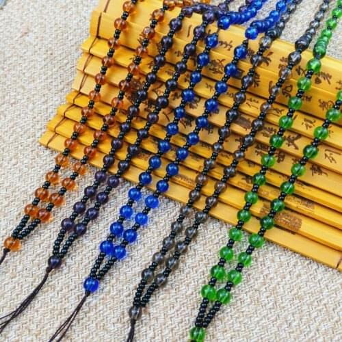 2pcs Hand Knited Necklace Silk Thread Knot Cord For Pendant-glass Bead
