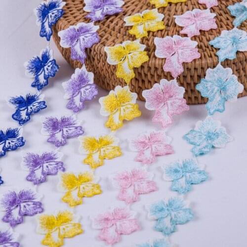 2yards water soluable embroidered flower trims for Clothes lace trimmings and ribbons for garment DIY craft accessories