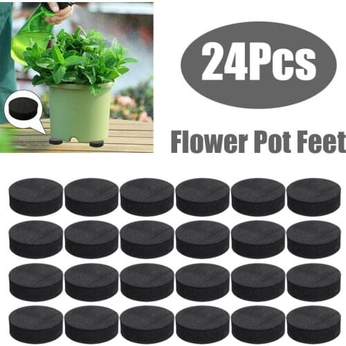 24Pcs Flower Pot Feet Invisible For Garden Outdoor Natural Rubber Plant Flower Pot Mat Flower Pot Feet 50x15mm