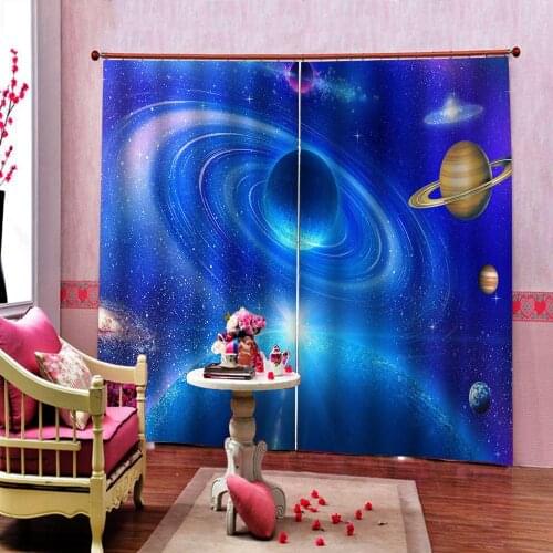 Universe Galaxy Earth 3D Theme Space Curtain For Childrens Room Bedroom Blackout Window Drapes Sets Customizable any size