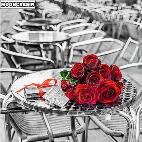 5D Diy Diamond Painting Landscape Chairs Full Square Mosaic Diamond Art Rhinestone Embroidery Cross Stitch Roses Home Decoration