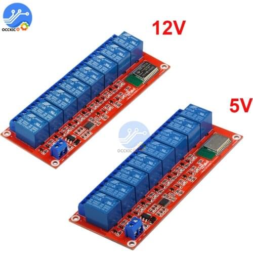 8Channel DC 5V 12V Relay Module Bluetooth Wireless Control Switch for Android Smart Mobile Phone App Control Momentary Interlock